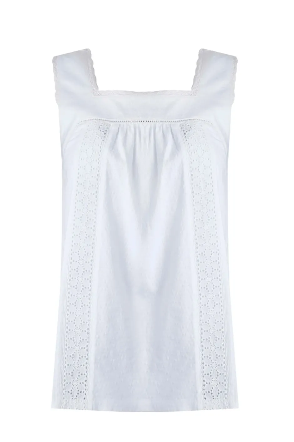 Weird Fish Tunics|Tops & T-Shirts|Chelle Organic Cotton Jersey Square Neck Vest White