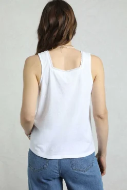 Weird Fish Tunics|Tops & T-Shirts|Chelle Organic Cotton Jersey Square Neck Vest White