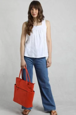 Weird Fish Tunics|Tops & T-Shirts|Chelle Organic Cotton Jersey Square Neck Vest White