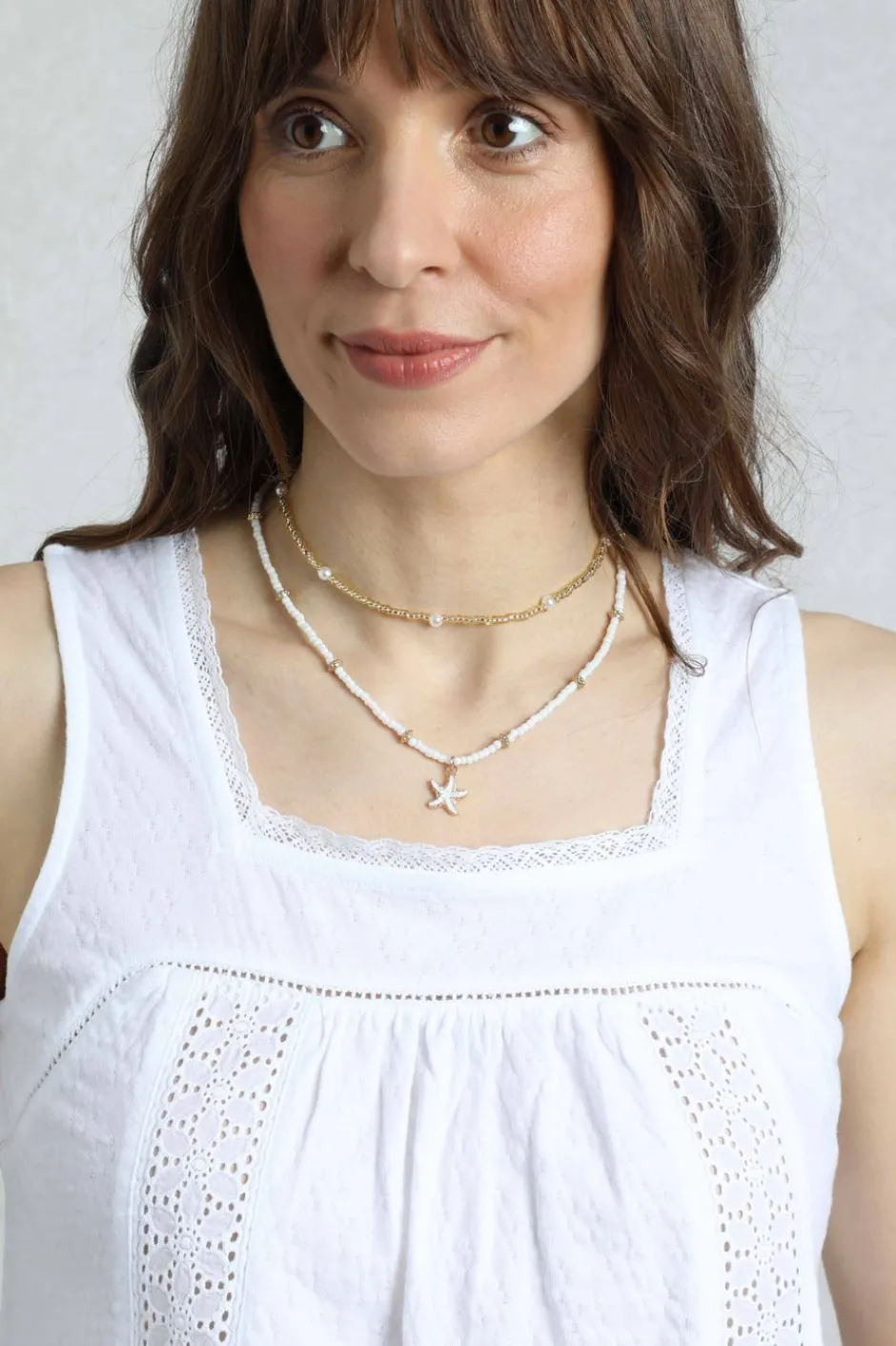 Weird Fish Tunics|Tops & T-Shirts|Chelle Organic Cotton Jersey Square Neck Vest White