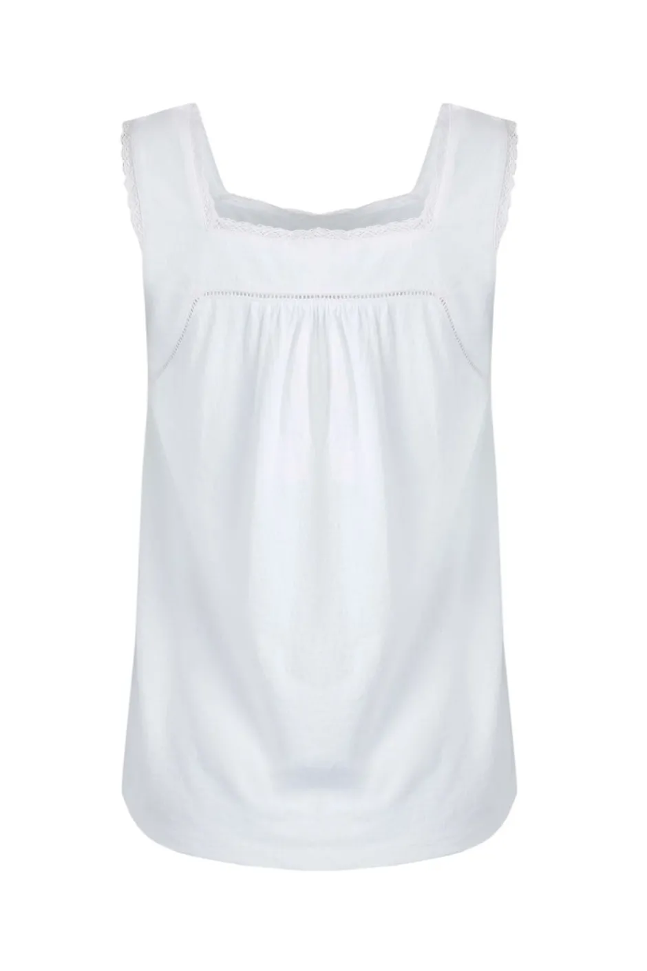 Weird Fish Tunics|Tops & T-Shirts|Chelle Organic Cotton Jersey Square Neck Vest White