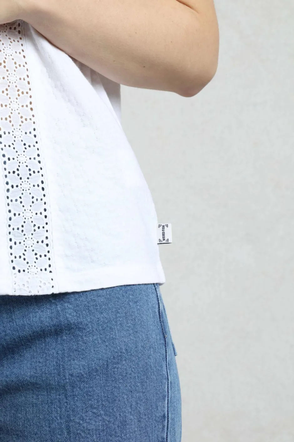 Weird Fish Tunics|Tops & T-Shirts|Chelle Organic Cotton Jersey Square Neck Vest White
