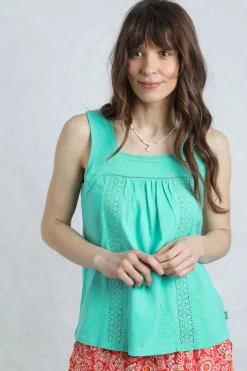 Weird Fish Tunics|Tops & T-Shirts|Chelle Organic Cotton Jersey Square Neck Vest Aqua Marine
