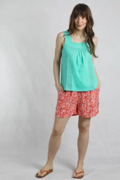Weird Fish Tunics|Tops & T-Shirts|Chelle Organic Cotton Jersey Square Neck Vest Aqua Marine