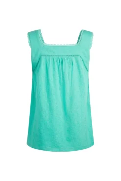 Weird Fish Tunics|Tops & T-Shirts|Chelle Organic Cotton Jersey Square Neck Vest Aqua Marine