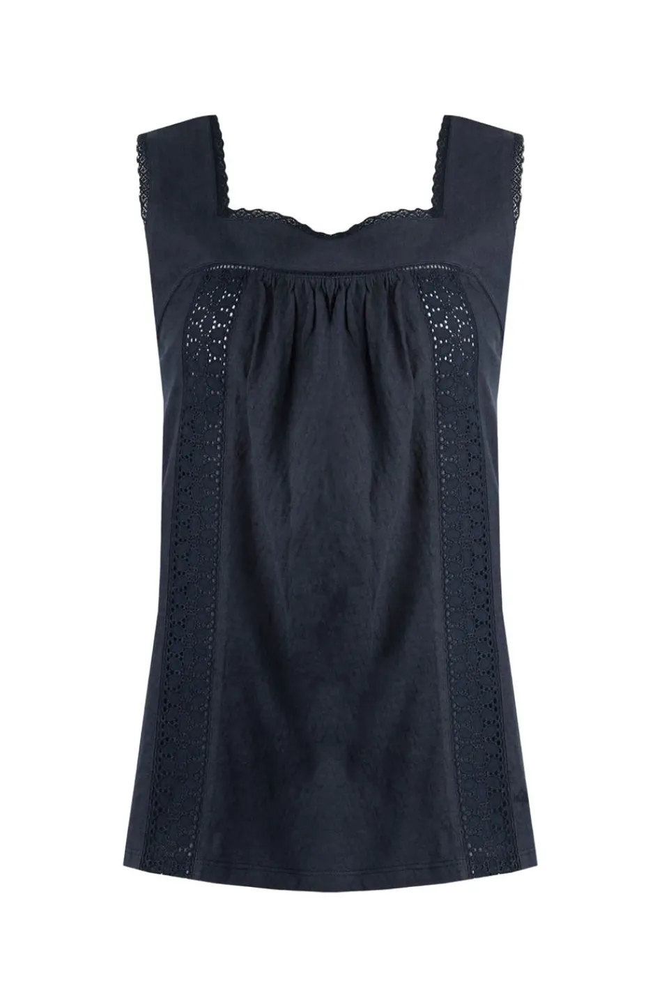 Weird Fish Tunics|Tops & T-Shirts|Chelle Organic Cotton Jersey Square Neck Vest Navy
