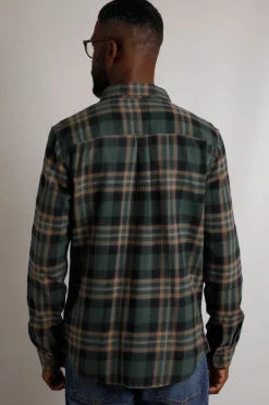 Weird Fish Shirts|Chester Organic Cotton Flannel Check Shirt Tan