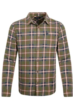 Weird Fish Shirts|Chester Organic Cotton Flannel Check Shirt Celery