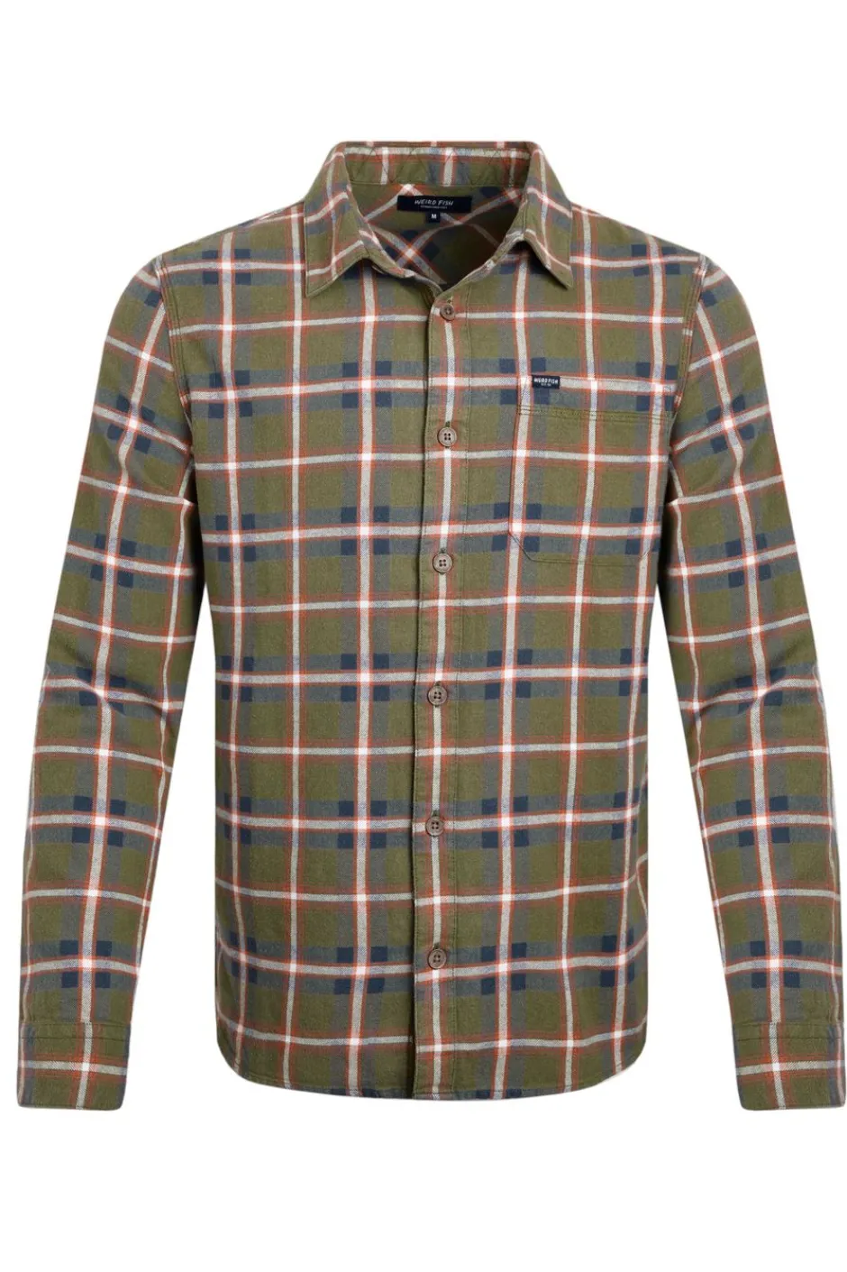 Weird Fish Shirts|Chester Organic Cotton Flannel Check Shirt Celery