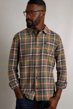 Weird Fish Shirts|Chester Organic Cotton Flannel Check Shirt Celery