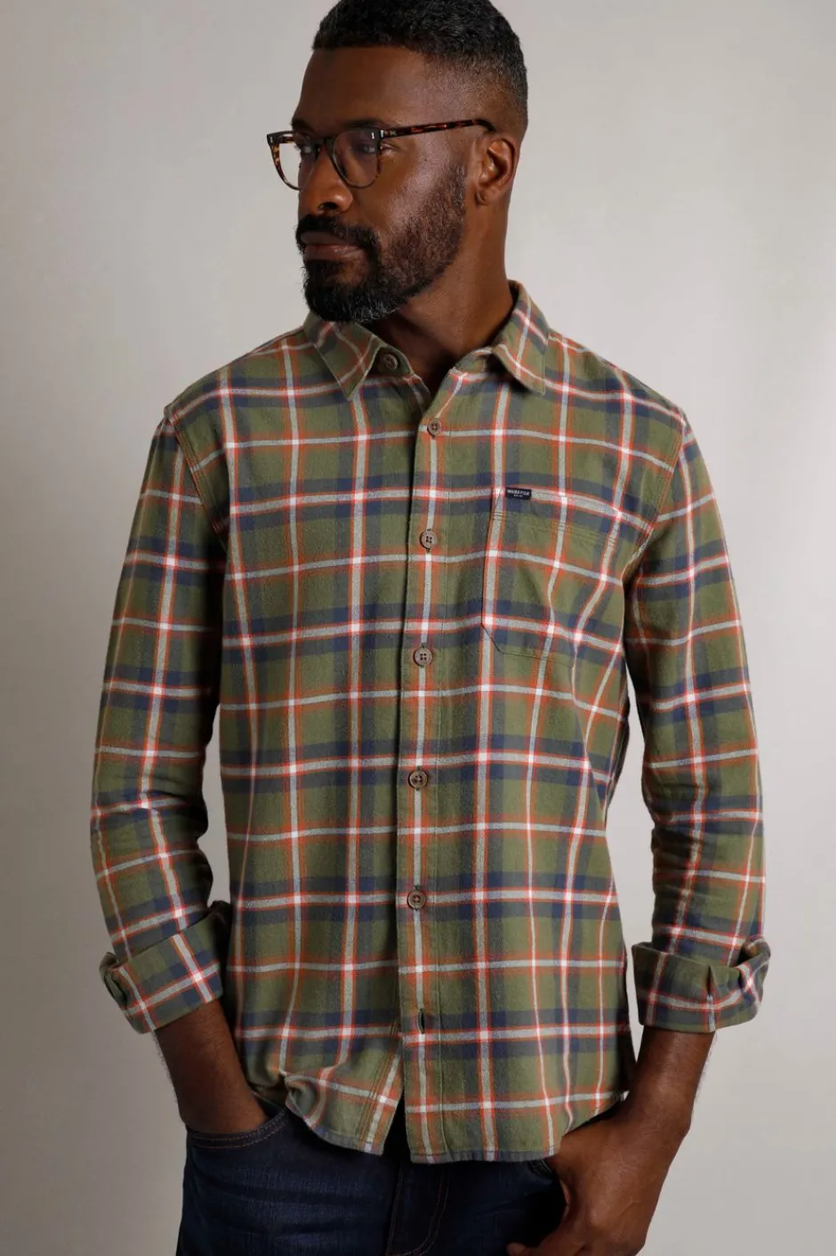 Weird Fish Shirts|Chester Organic Cotton Flannel Check Shirt Celery