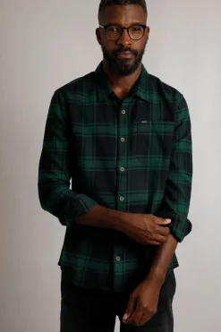 Weird Fish Shirts|Chester Organic Cotton Flannel Check Shirt Navy