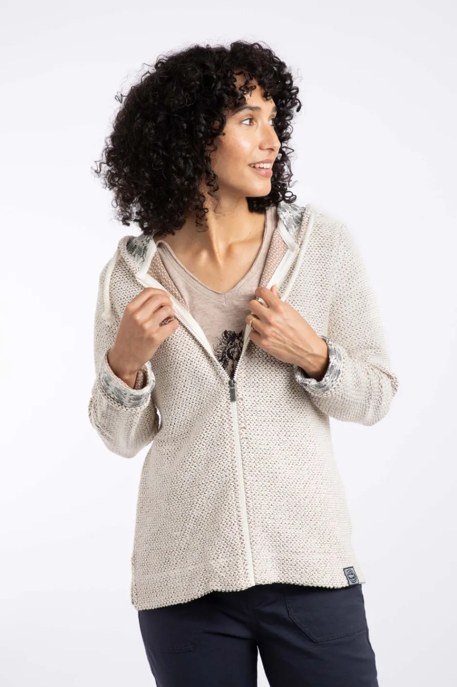 Weird Fish Sweatshirts & Hoodies|Chicoa Full Zip Eco Macaroni Hoodie Ecru