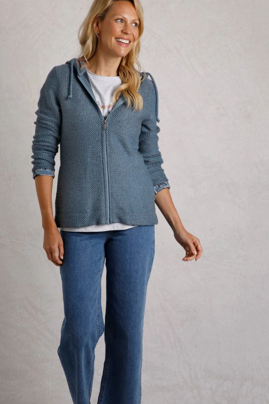 Weird Fish Sweatshirts & Hoodies|Chicoa Full Zip Hooded Classic Eco Macaroni Denim