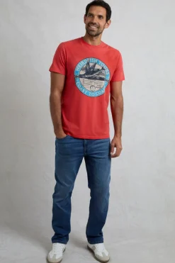 Weird Fish T-Shirts|Coasting Eco Front Print Graphic T-Shirt Retro Red