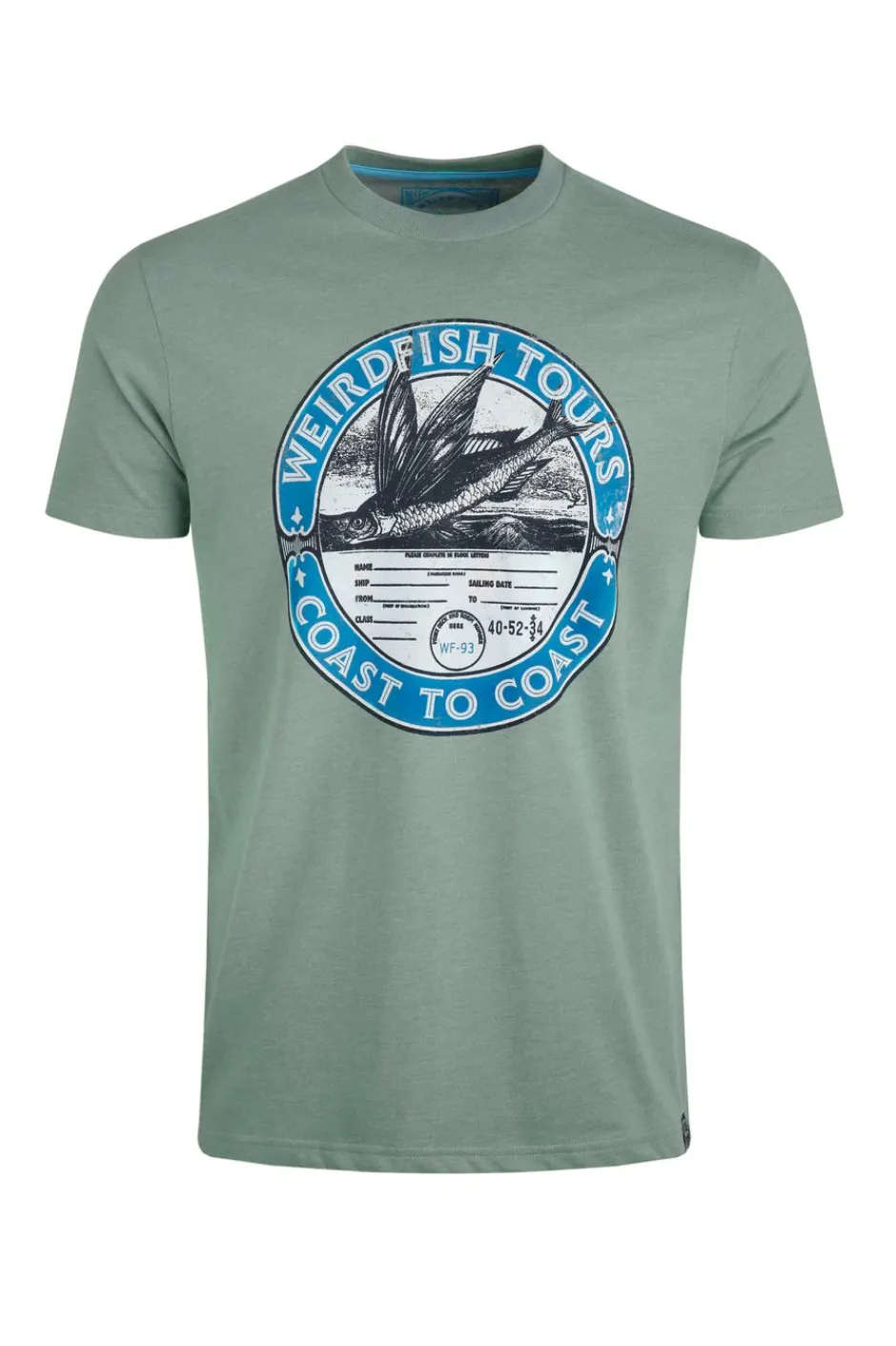 Weird Fish T-Shirts|Coasting Eco Front Print Graphic T-Shirt Dusty Teal
