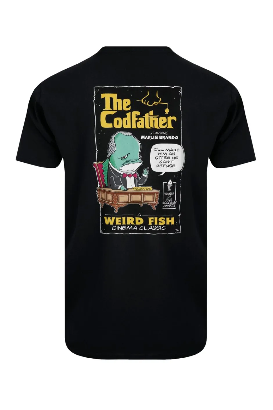 Weird Fish T-Shirts|Codfather Back Print Artist T-Shirt Black