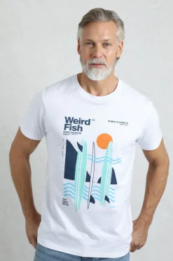 Weird Fish T-Shirts|Coordinates Eco Front Print Graphic T-Shirt White