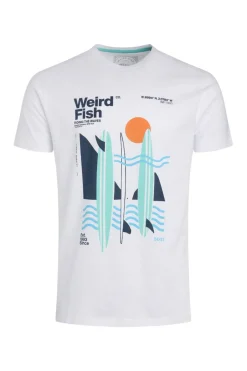 Weird Fish T-Shirts|Coordinates Eco Front Print Graphic T-Shirt White