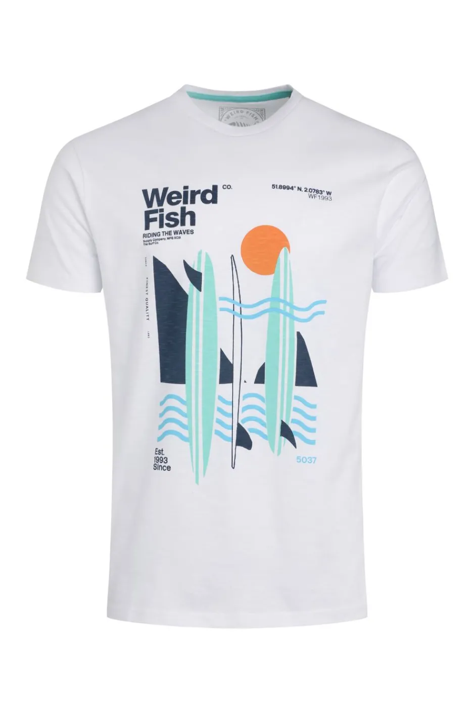 Weird Fish T-Shirts|Coordinates Eco Front Print Graphic T-Shirt White