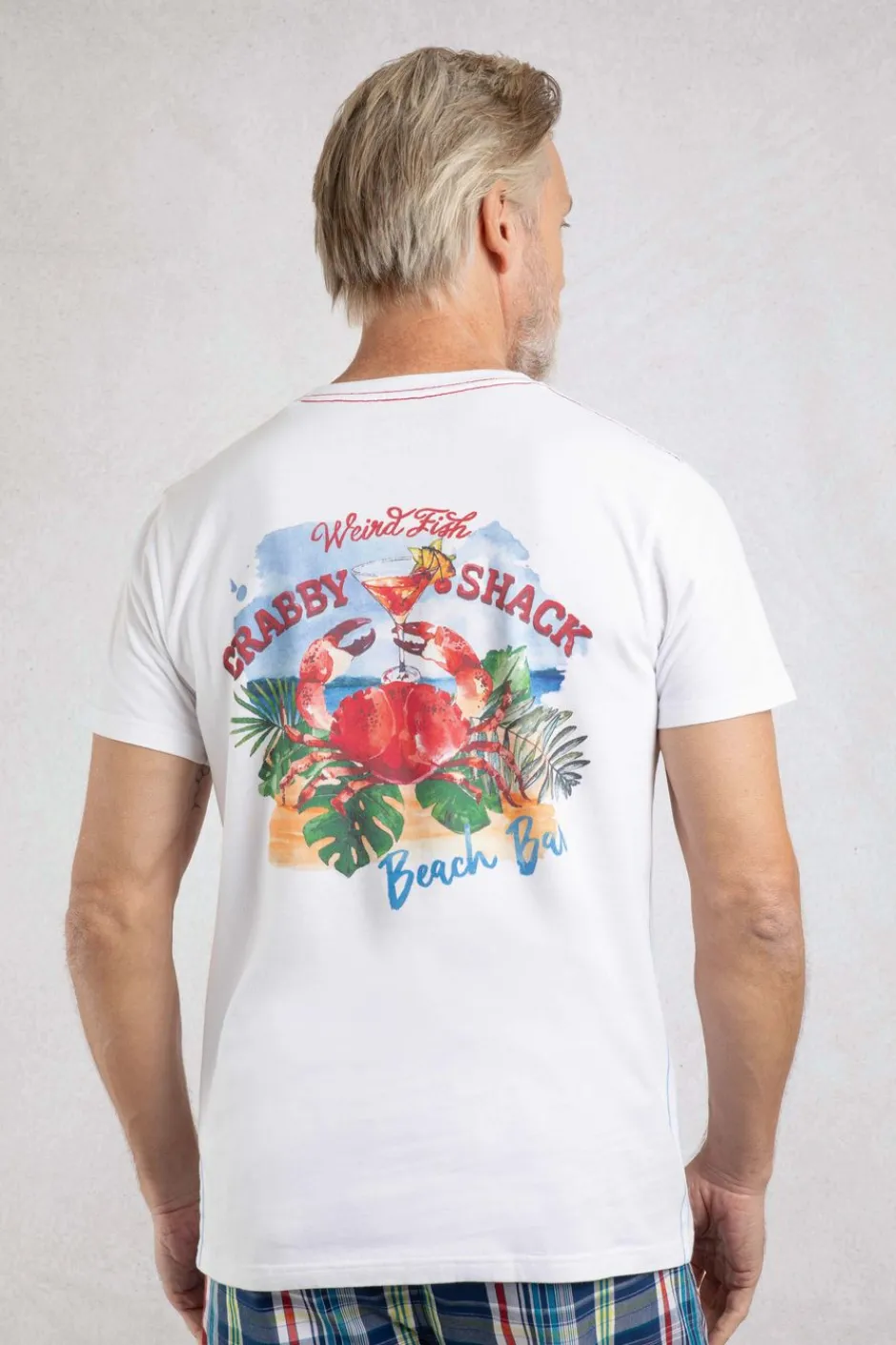 Weird Fish T-Shirts|Crabby Shack Back Print Graphic T-Shirt White
