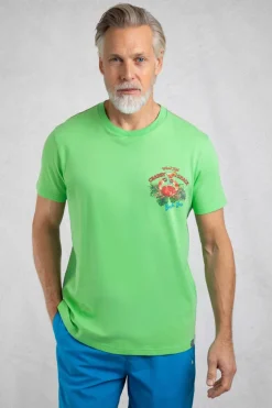Weird Fish T-Shirts|Crabby Shack Back Print Graphic T-Shirt Grass Green