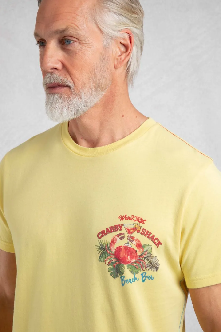 Weird Fish T-Shirts|Crabby Shack Back Print Graphic T-Shirt Lemon