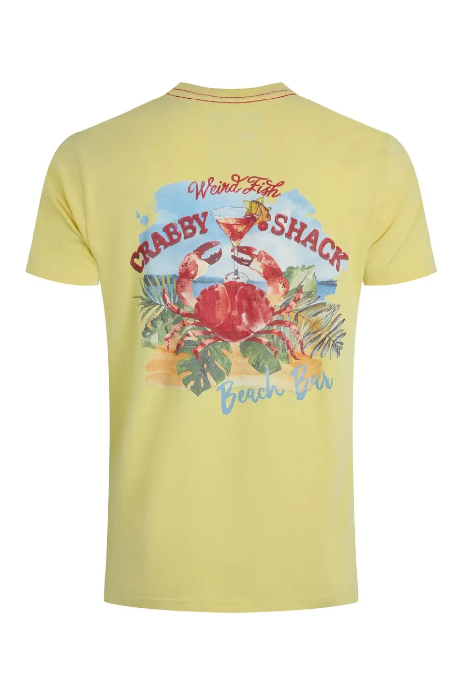 Weird Fish T-Shirts|Crabby Shack Back Print Graphic T-Shirt Lemon