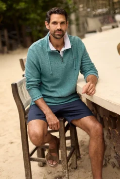 Weird Fish Sweatshirts & Hoodies|Cruiser 1/4 Zip Eco Macaroni Mineral Blue