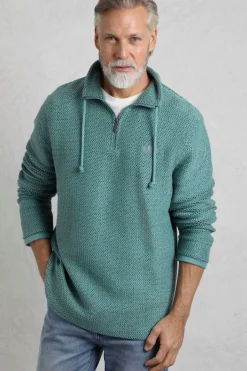 Weird Fish Sweatshirts & Hoodies|Cruiser 1/4 Zip Eco Macaroni Mineral Blue