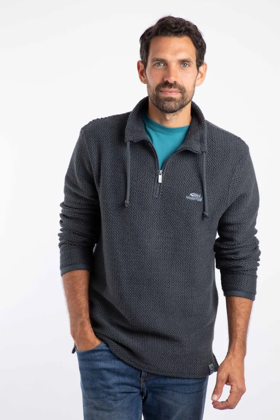 Weird Fish Sweatshirts & Hoodies|Cruiser 1/4 Zip Eco Macaroni Navy
