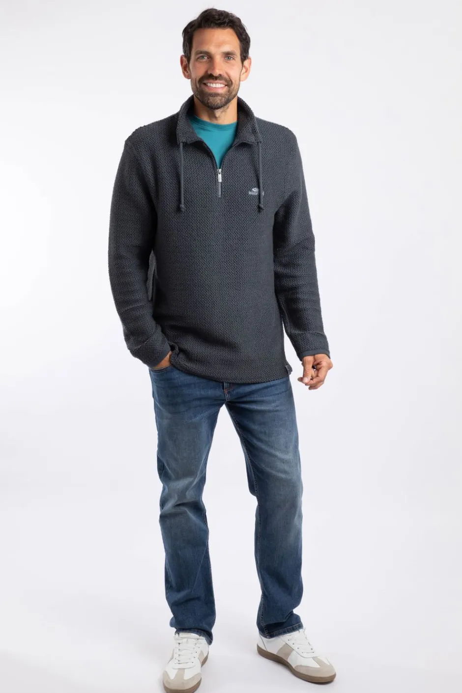 Weird Fish Sweatshirts & Hoodies|Cruiser 1/4 Zip Eco Macaroni Navy