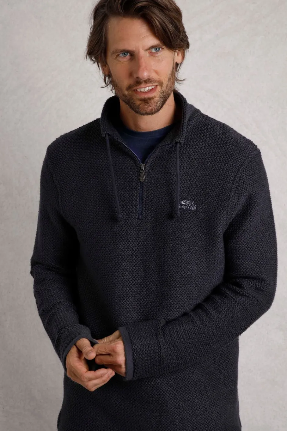 Weird Fish Sweatshirts & Hoodies|Cruiser 1/4 Zip Eco Macaroni Navy