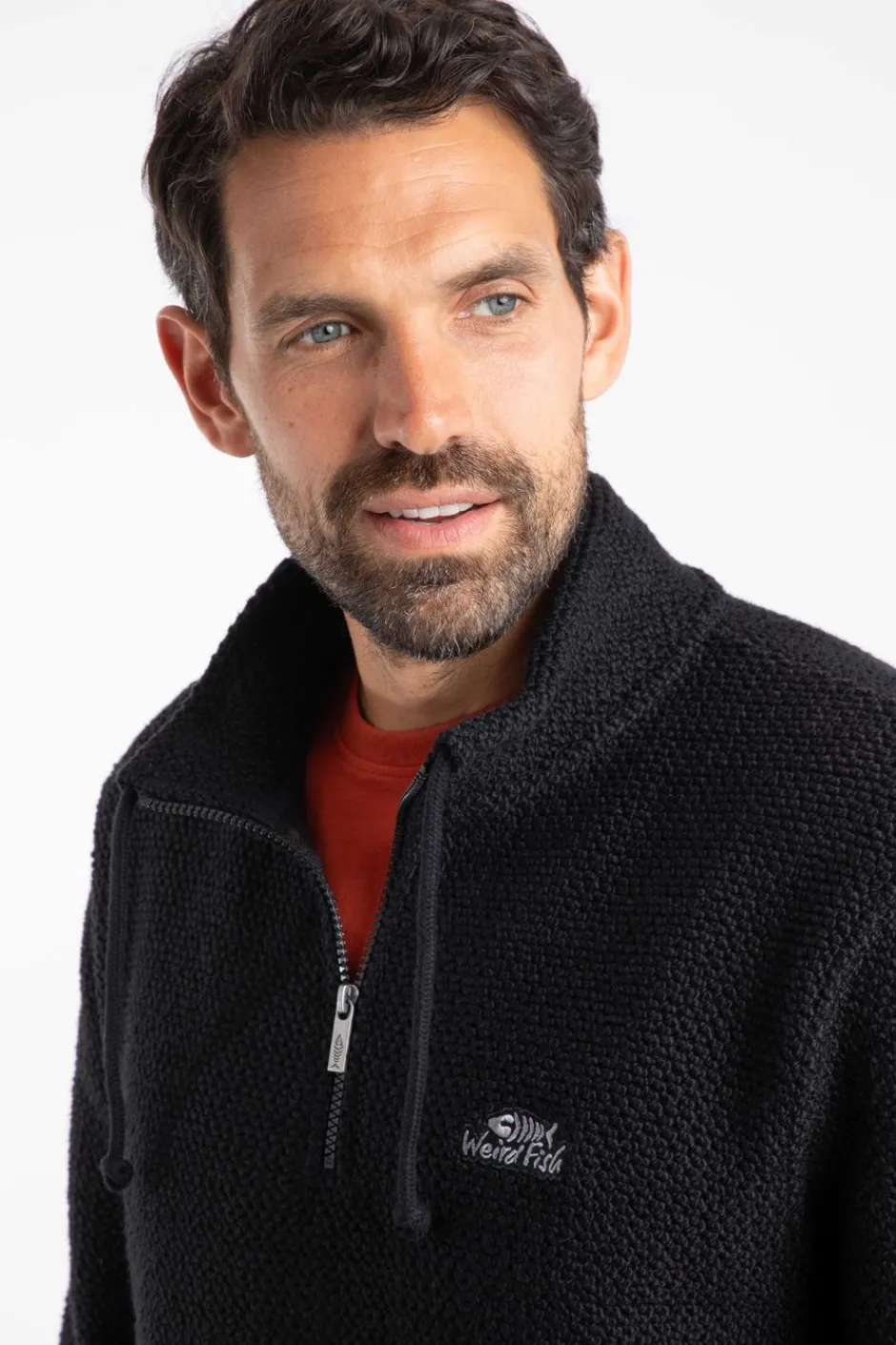 Weird Fish Sweatshirts & Hoodies|Cruiser 1/4 Zip Eco Macaroni Sweatshirt Black