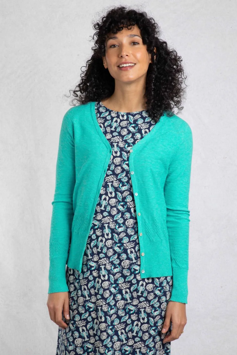 Weird Fish Jumpers & Cardigans|Knitwear|Curran Lightweight Cardigan Blue
