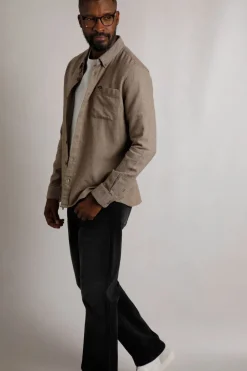 Weird Fish Shirts|Curzon Organic Cotton Button Down Flannel Shirt Nut