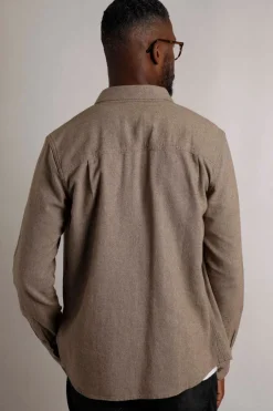 Weird Fish Shirts|Curzon Organic Cotton Button Down Flannel Shirt Nut