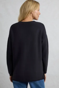 Weird Fish Jumpers & Cardigans|Knitwear|Dalla Knitted Crew Neck Jumper Dark Navy