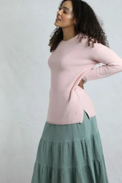 Weird Fish Jumpers & Cardigans|Knitwear|Dalla Knitted Crew Neck Jumper Pink
