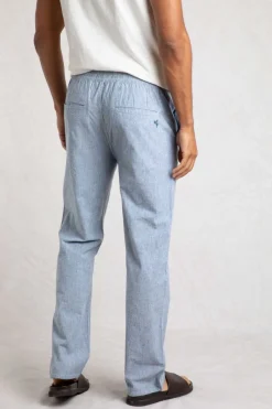 Weird Fish Trousers & Jeans|Danny Lightweight Summer Trousers Denim