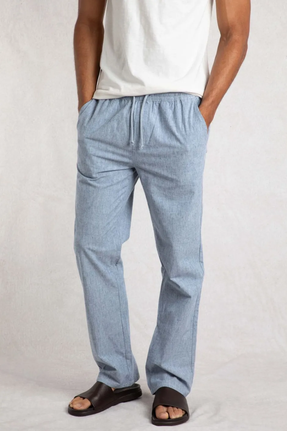 Weird Fish Trousers & Jeans|Danny Lightweight Summer Trousers Denim