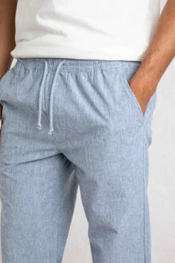 Weird Fish Trousers & Jeans|Danny Lightweight Summer Trousers Denim