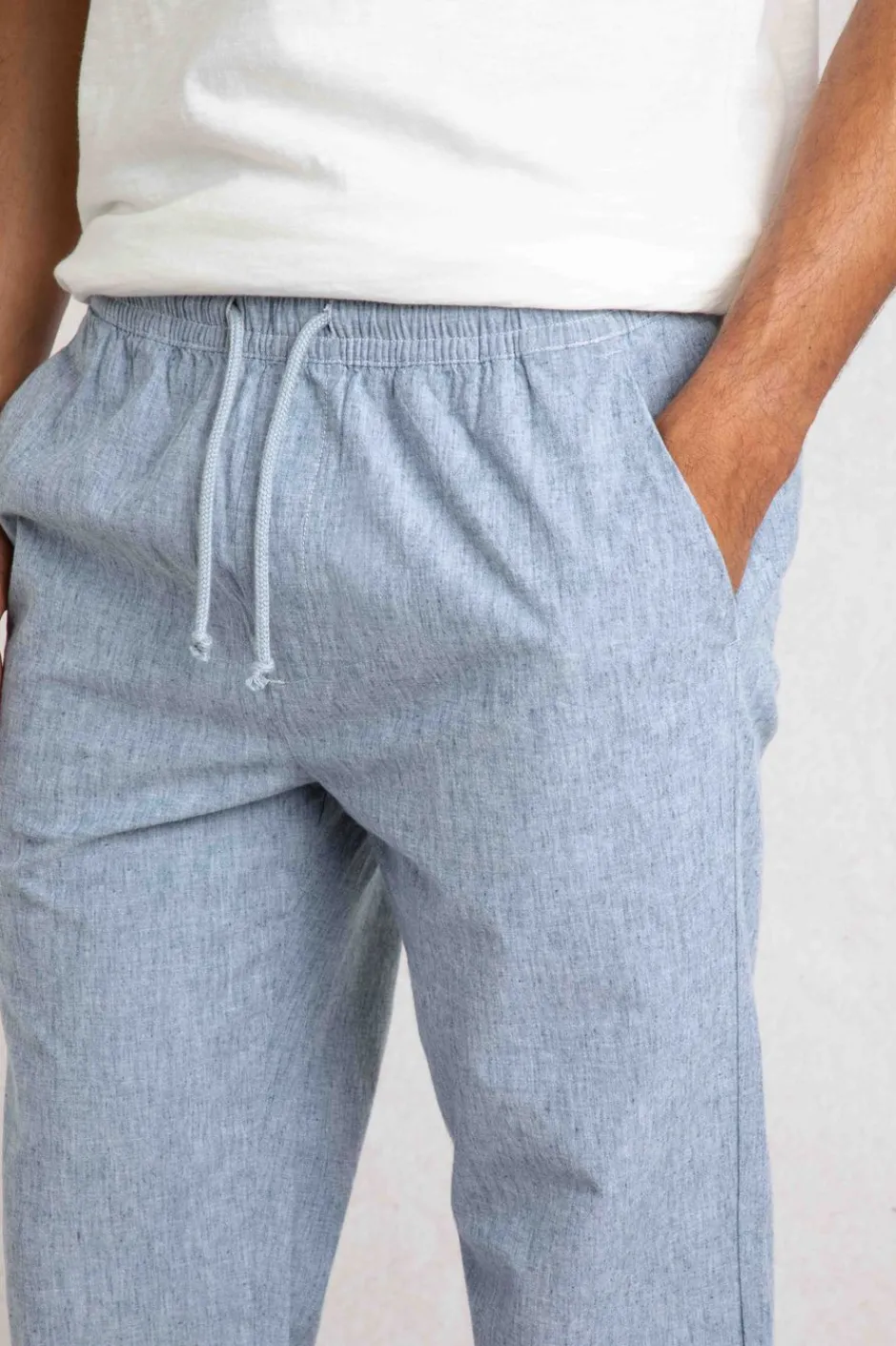 Weird Fish Trousers & Jeans|Danny Lightweight Summer Trousers Denim