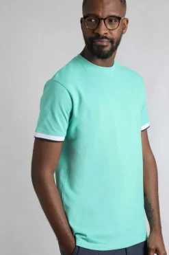Weird Fish T-Shirts|Danville Organic Cotton Pique T-Shirt Aqua Marine