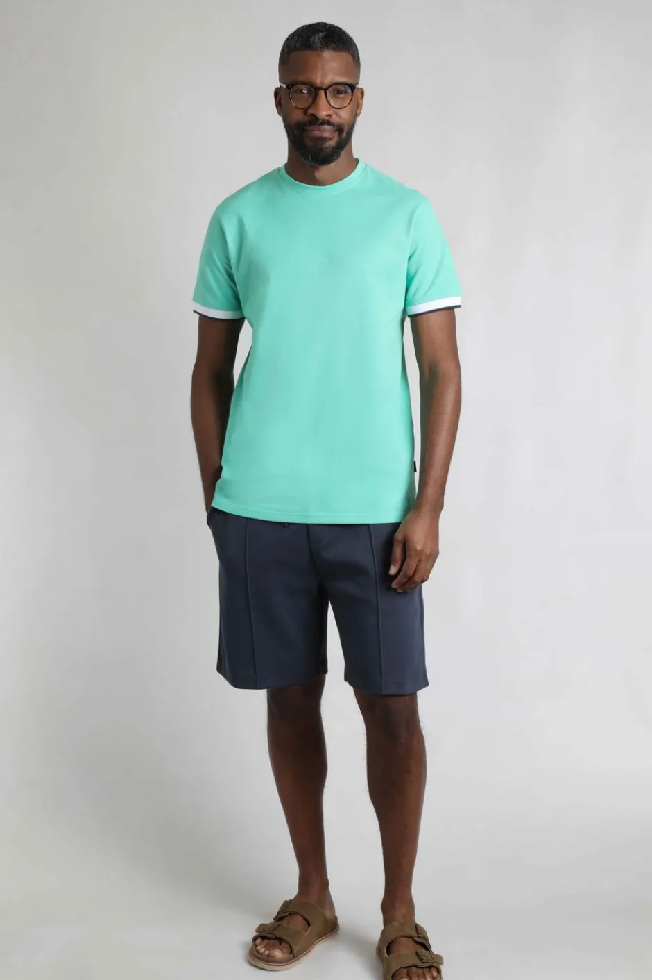 Weird Fish T-Shirts|Danville Organic Cotton Pique T-Shirt Aqua Marine