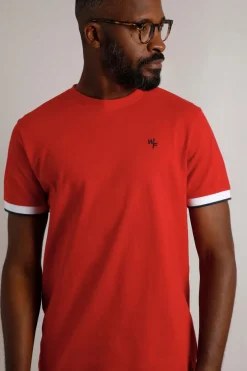 Weird Fish T-Shirts|Danville Organic Cotton Pique T-Shirt Retro Red