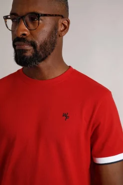 Weird Fish T-Shirts|Danville Organic Cotton Pique T-Shirt Retro Red