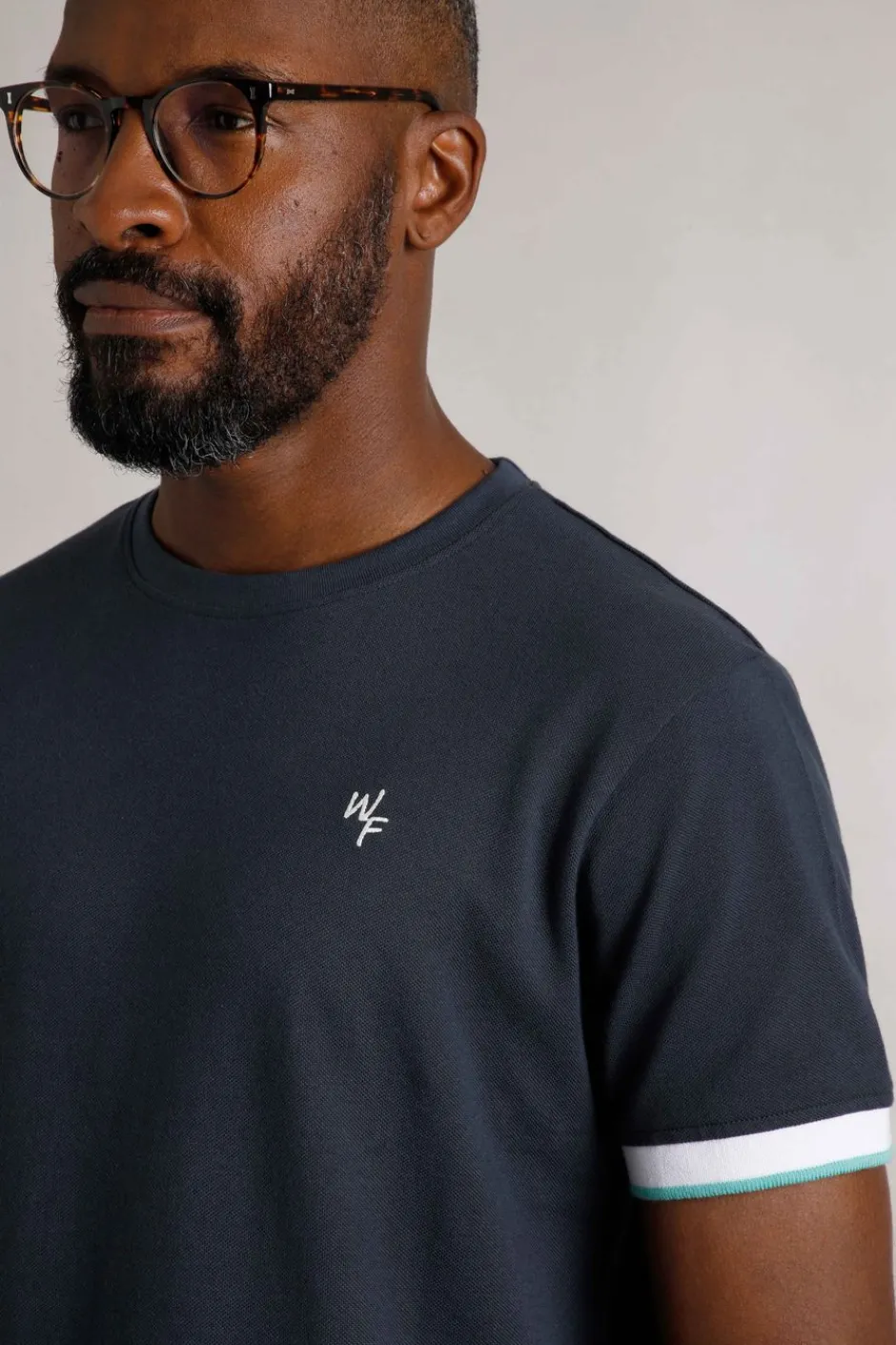 Weird Fish T-Shirts|Danville Organic Cotton Pique T-Shirt Navy