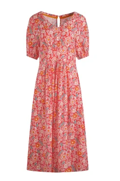 Weird Fish Dresses|Dilsha LivaEco™ Printed Viscose Midi Dress Tango Red