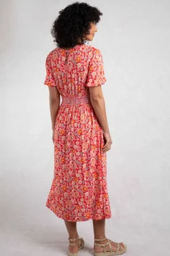Weird Fish Dresses|Dilsha LivaEco™ Printed Viscose Midi Dress Tango Red